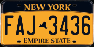 NY license plate FAJ3436