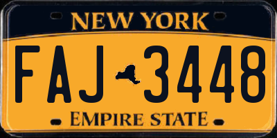 NY license plate FAJ3448