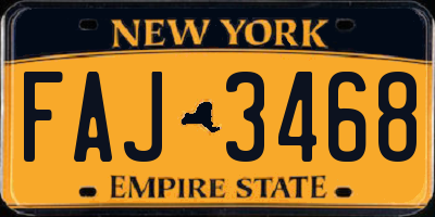 NY license plate FAJ3468