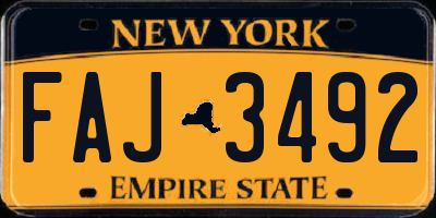 NY license plate FAJ3492
