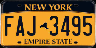 NY license plate FAJ3495