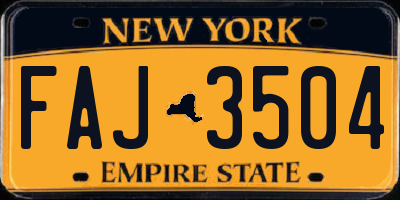 NY license plate FAJ3504