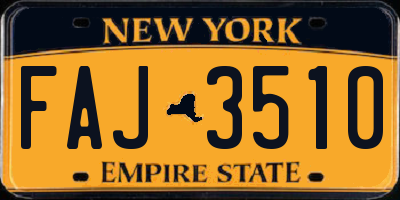NY license plate FAJ3510