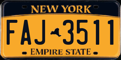 NY license plate FAJ3511