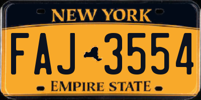 NY license plate FAJ3554
