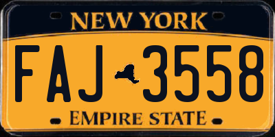 NY license plate FAJ3558