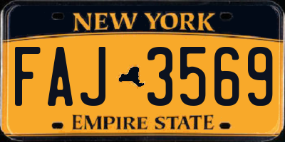 NY license plate FAJ3569