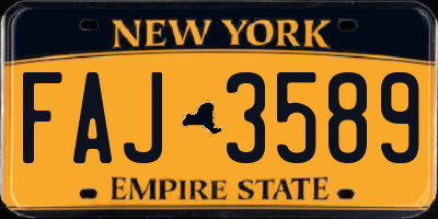 NY license plate FAJ3589