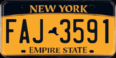 NY license plate FAJ3591