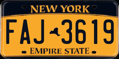 NY license plate FAJ3619