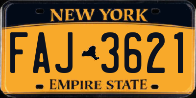 NY license plate FAJ3621