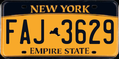 NY license plate FAJ3629
