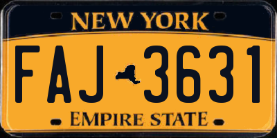 NY license plate FAJ3631