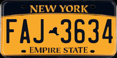 NY license plate FAJ3634