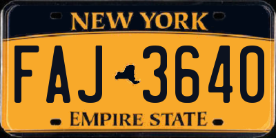 NY license plate FAJ3640