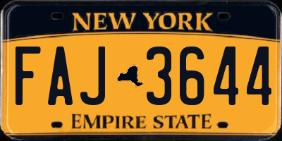 NY license plate FAJ3644