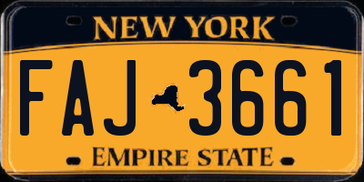 NY license plate FAJ3661