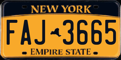 NY license plate FAJ3665