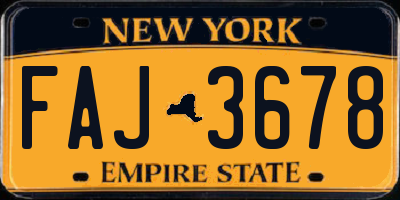 NY license plate FAJ3678