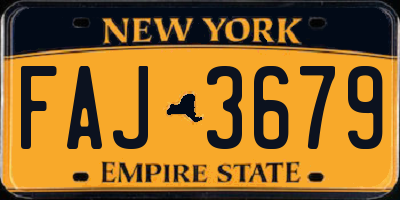 NY license plate FAJ3679