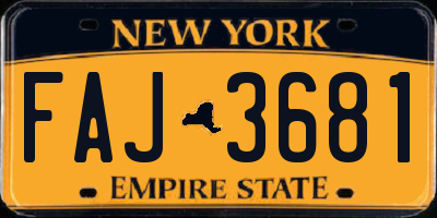 NY license plate FAJ3681