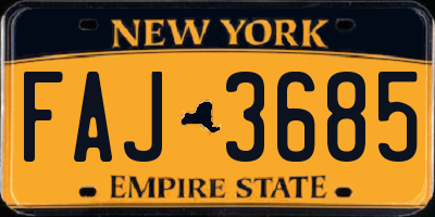 NY license plate FAJ3685