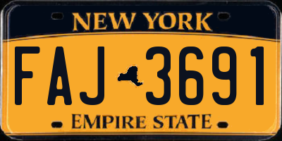 NY license plate FAJ3691