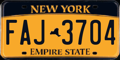 NY license plate FAJ3704
