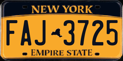 NY license plate FAJ3725