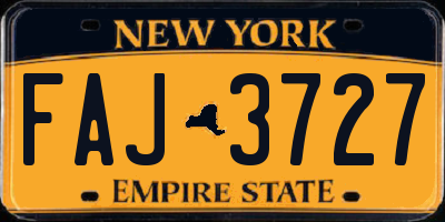 NY license plate FAJ3727