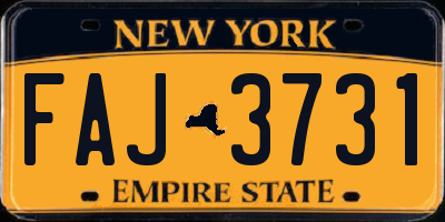 NY license plate FAJ3731