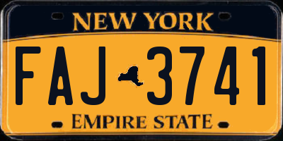 NY license plate FAJ3741