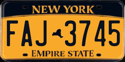 NY license plate FAJ3745