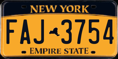 NY license plate FAJ3754