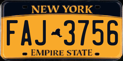 NY license plate FAJ3756