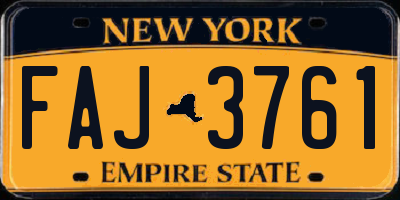 NY license plate FAJ3761