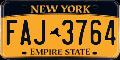 NY license plate FAJ3764