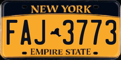 NY license plate FAJ3773