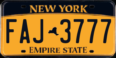 NY license plate FAJ3777