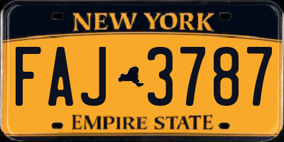 NY license plate FAJ3787