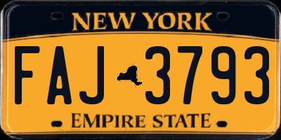 NY license plate FAJ3793