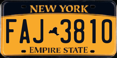 NY license plate FAJ3810