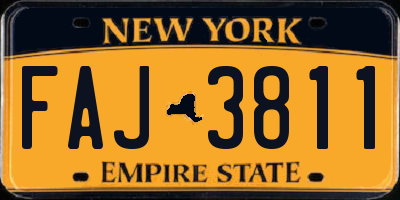 NY license plate FAJ3811