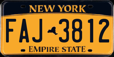 NY license plate FAJ3812