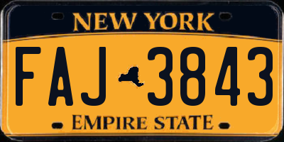 NY license plate FAJ3843