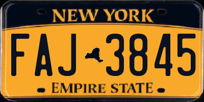 NY license plate FAJ3845