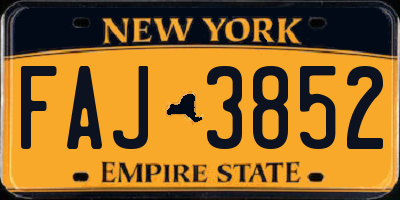 NY license plate FAJ3852