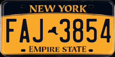 NY license plate FAJ3854