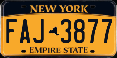 NY license plate FAJ3877