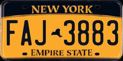 NY license plate FAJ3883